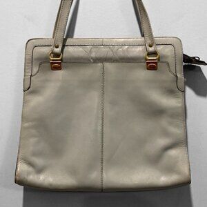 VINTAGE Grey All Leather Classic Shoulder Purse​​​​​